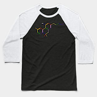 THC Molecule Rainbow Chemistry Baseball T-Shirt